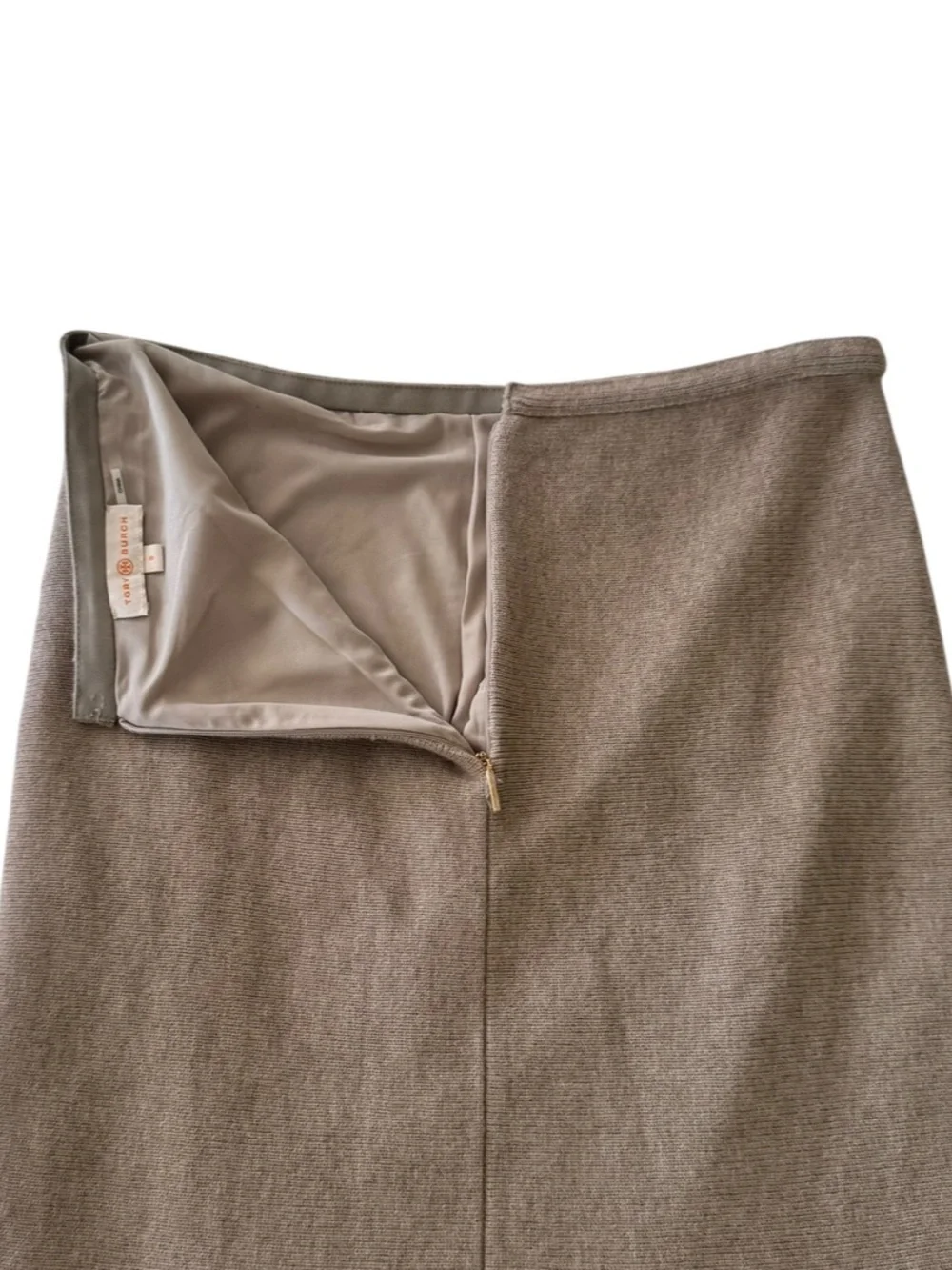 Tory Burch Wool Blend Fluted Midi Skirt